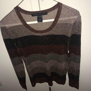 Copper metallic long sleeved top